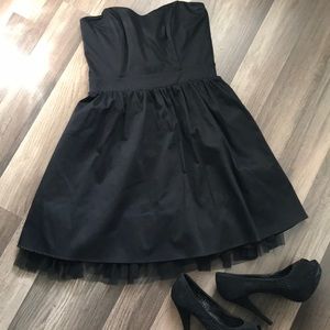 NEW Black Strapless Dress with Tulle
